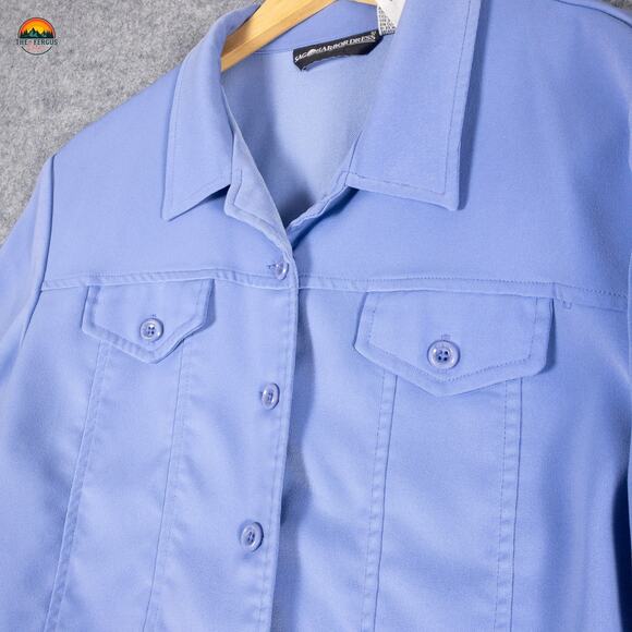 Sag Harbor Button Front Jacket Blue Long Sleeve Collared Women's Size 16 - Picture 3 of 8